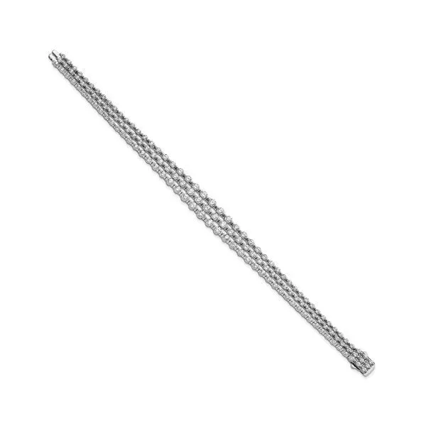 Sterling Silver Rhodium Plated 3 Strand CZ Bracelet