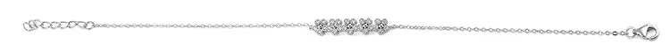 Sterling Silver Row of Flowers Clear CZ Bracelet