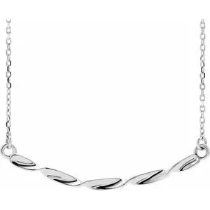 Sterling Silver Twisted Ribbon Bar 16-18" Necklace