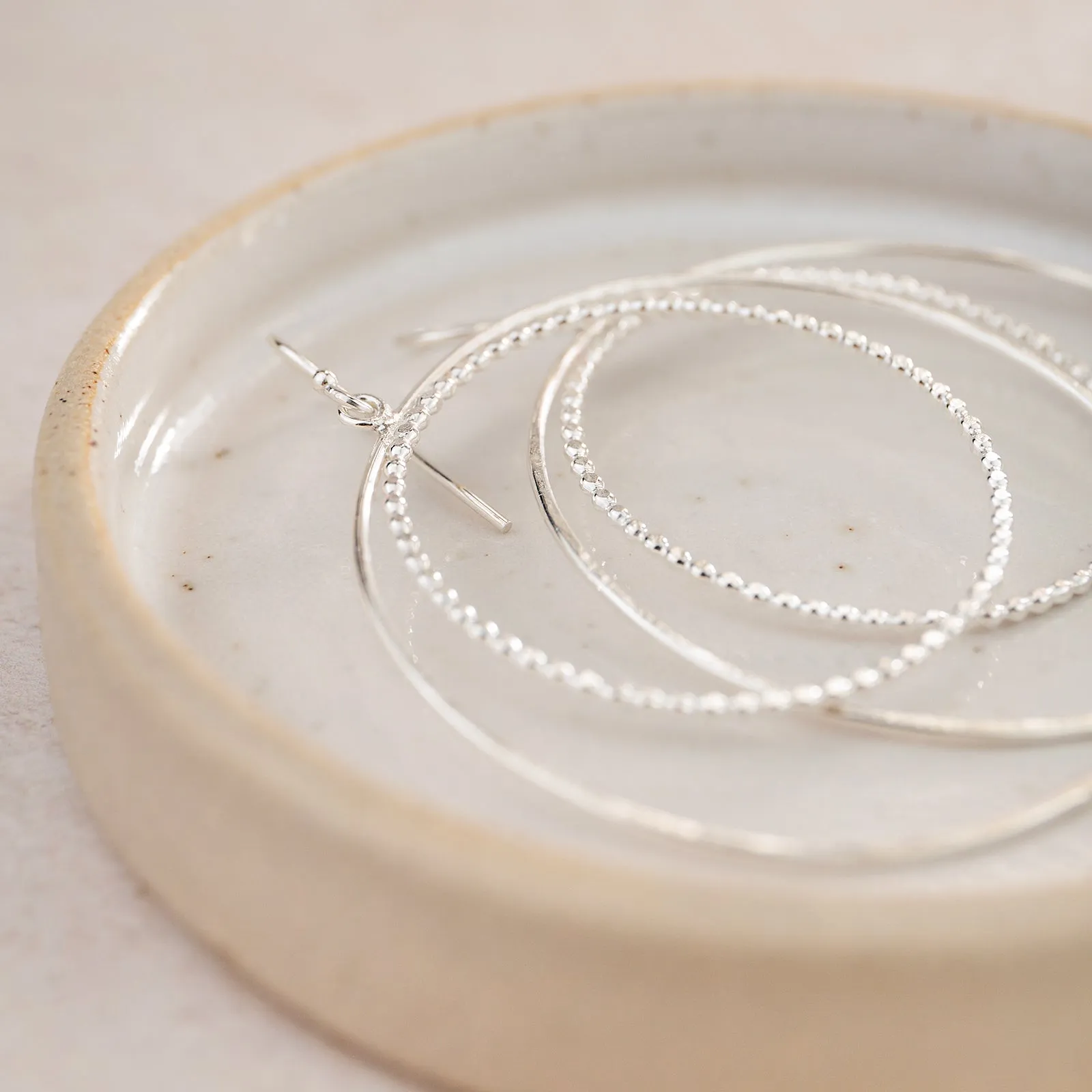 Sterling Silver Two Circle Hoop Earrings