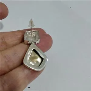 Stud Earrings 9k Gold 925 Silver  Handmade Modern Art Hadar Designers (I e372) Y