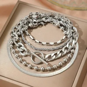 stylish silver five layer stacks JLTB0705