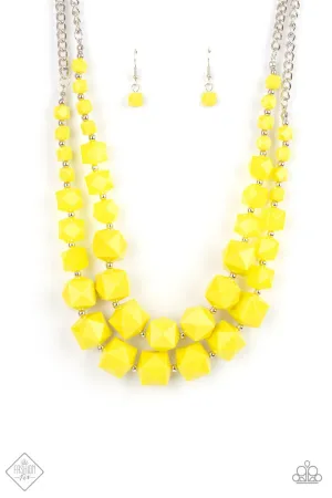 Summer Excursion Yellow Paparazzi Necklace
