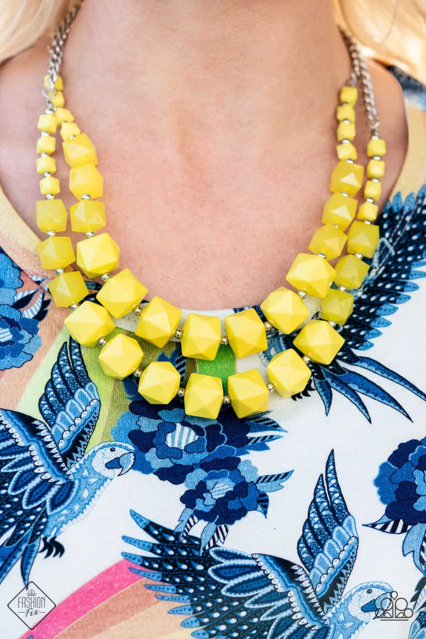 Summer Excursion Yellow Paparazzi Necklace
