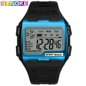 SYNOKE Gold  Big Screen Mens 39 S Watches Cool Electronic