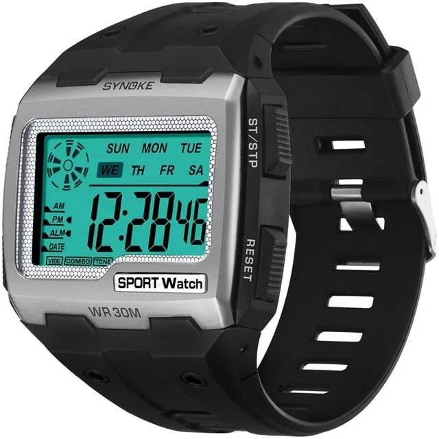 SYNOKE Gold  Big Screen Mens 39 S Watches Cool Electronic