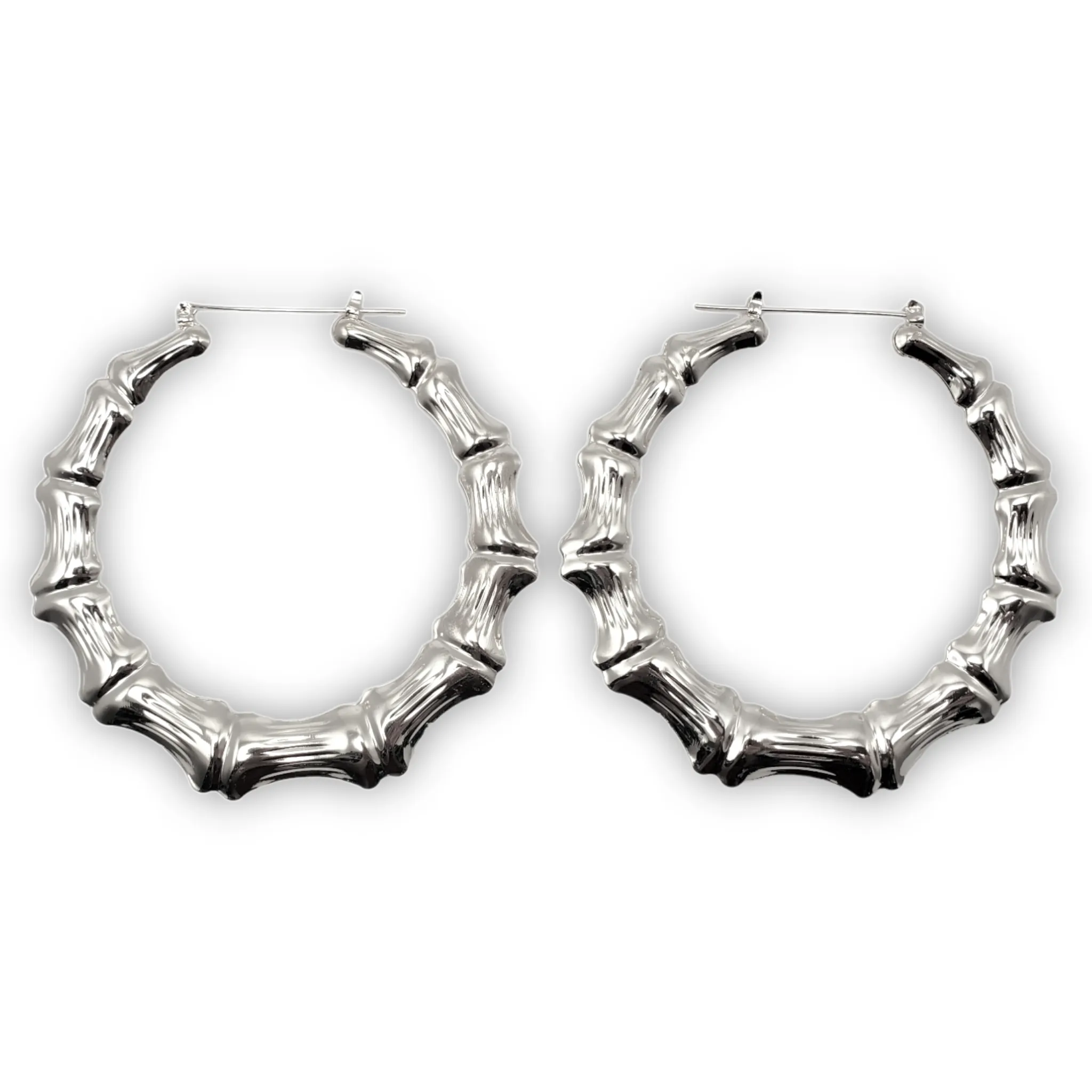 T&T Bamboo Knot Hoop Earrings (100mm)