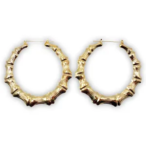 T&T Bamboo Knot Hoop Earrings (100mm)