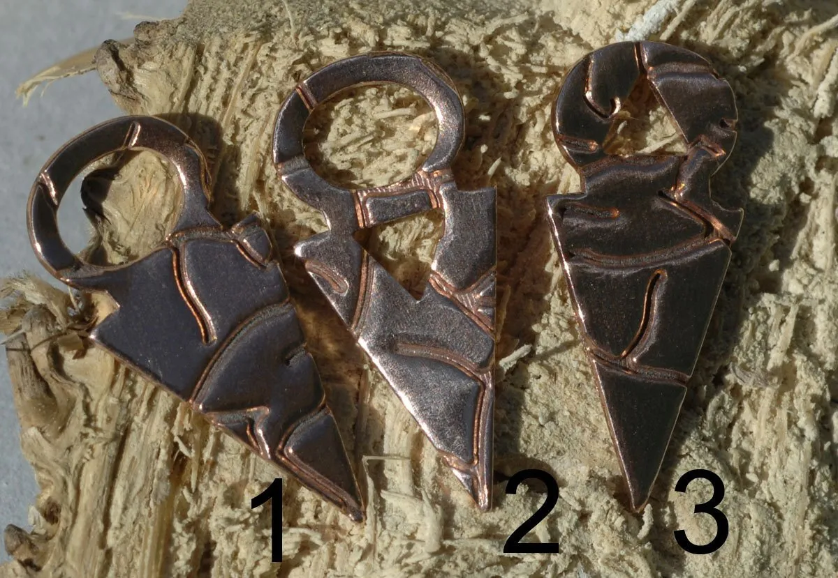 Tanfolk Blank Cutout 30mm x 13mm in Root Texture- Enameling Stamping Texturing Blanks - Metalworking Supply