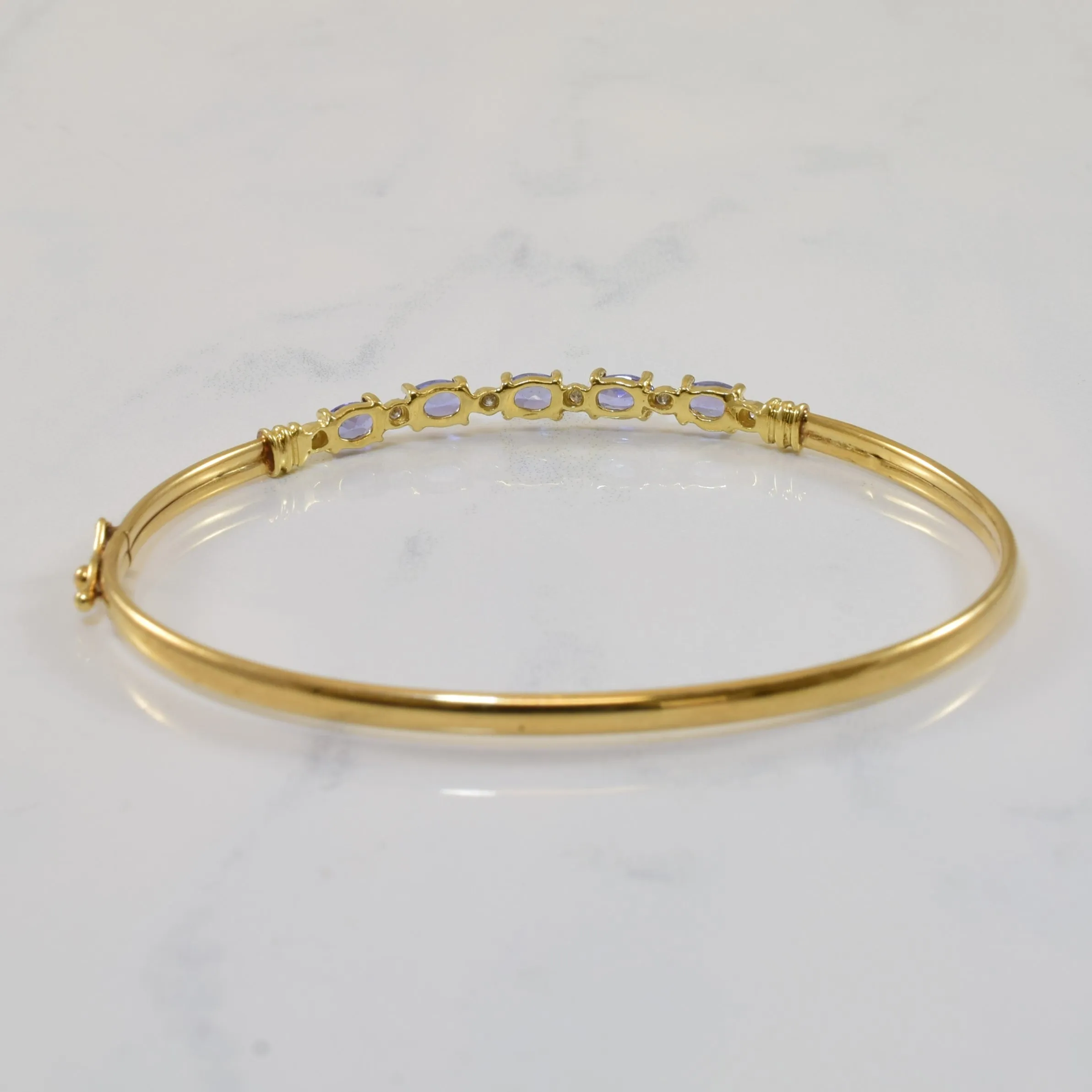 Tanzanite & Diamond Bangle Bracelet | 1.00ctw, 0.03ctw | 7.5" |