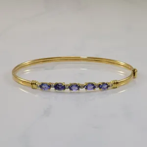 Tanzanite & Diamond Bangle Bracelet | 1.00ctw, 0.03ctw | 7.5" |