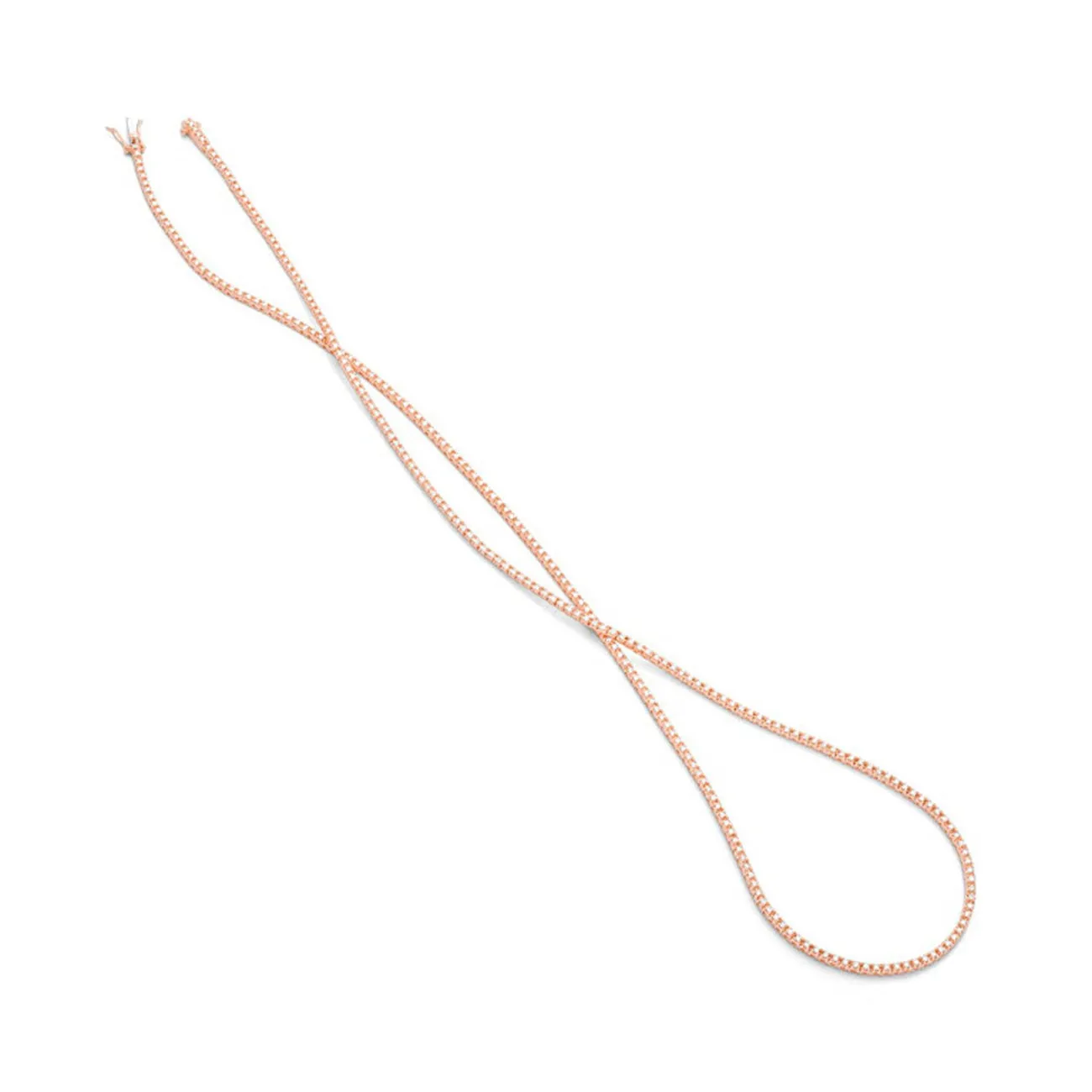 Tennis 14K Rose Gold 18 Inches Eternity 1.5 ct Diamond Necklace