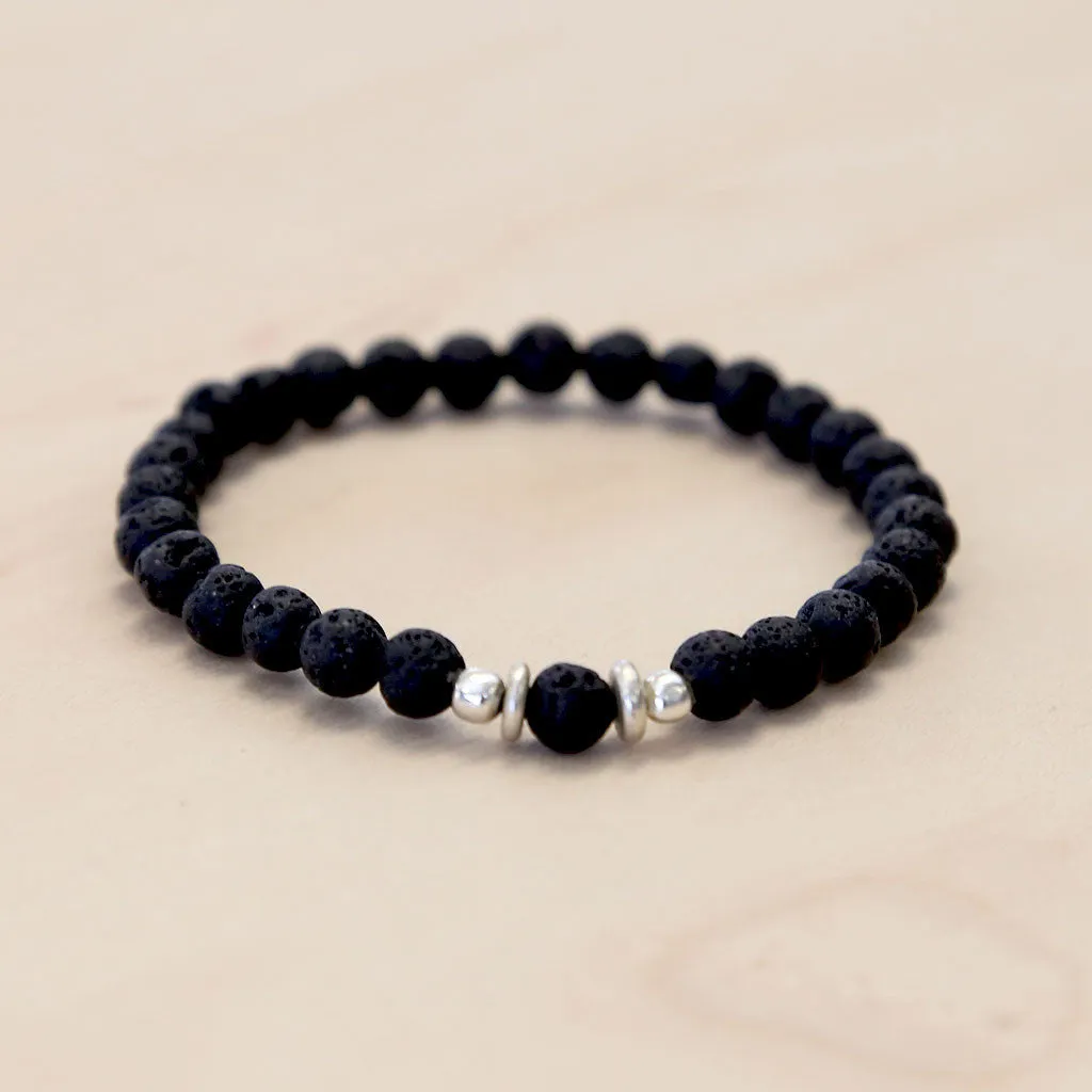 The Blake- Semi-precious Black Lava Bracelet