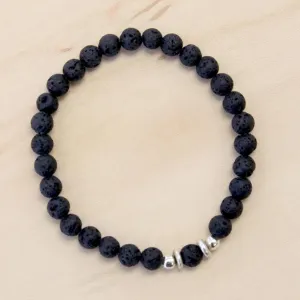 The Blake- Semi-precious Black Lava Bracelet
