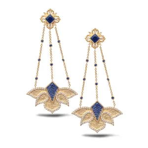 The Blue Lotus Trinetra Drop Earrings