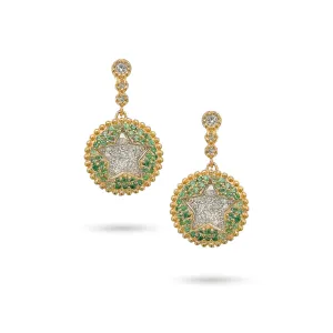 The Crystal Green Star Drop Earrings