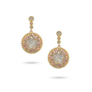 The Crystal Pink Star Drop Earrings
