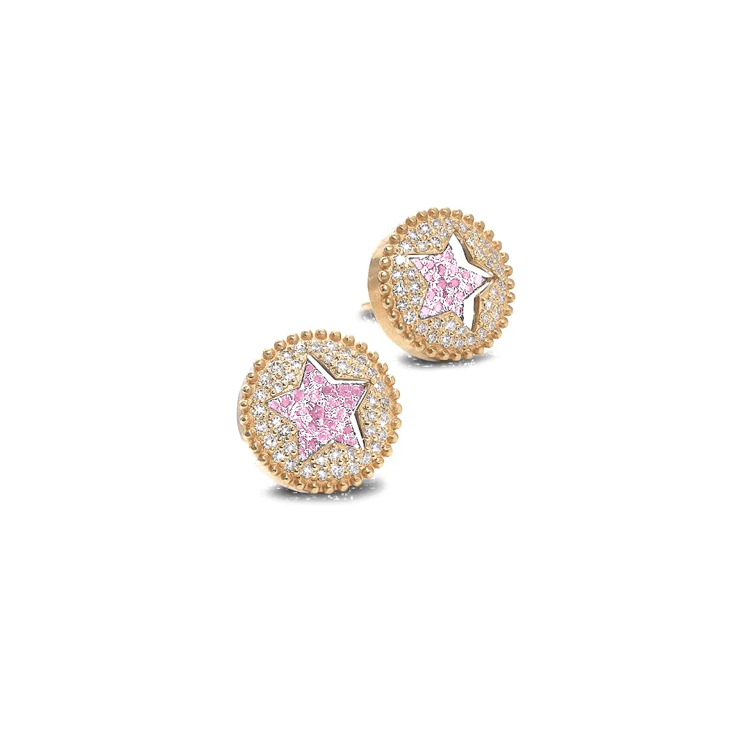 The Crystal Pink Star Stud Earrings