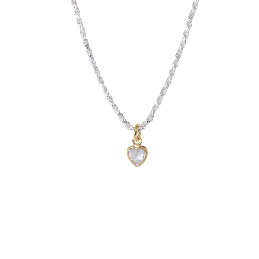 THE CZ HEART ROPE NECKLACE
