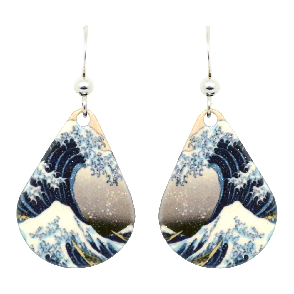 The Great Wave - Earrings #1192 by d'ears