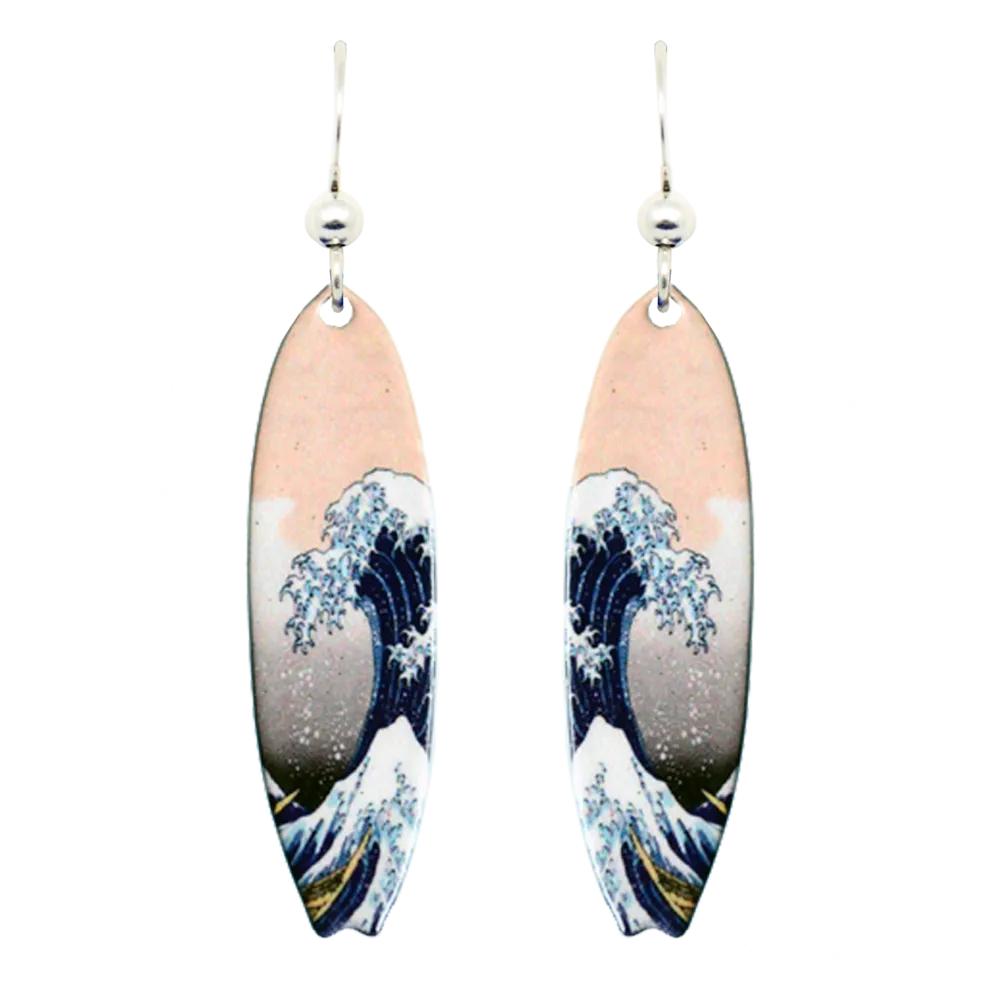The Great Wave - Earrings #1499 by d'ears