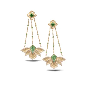 The Green Lotus Trinetra Drop Earrings