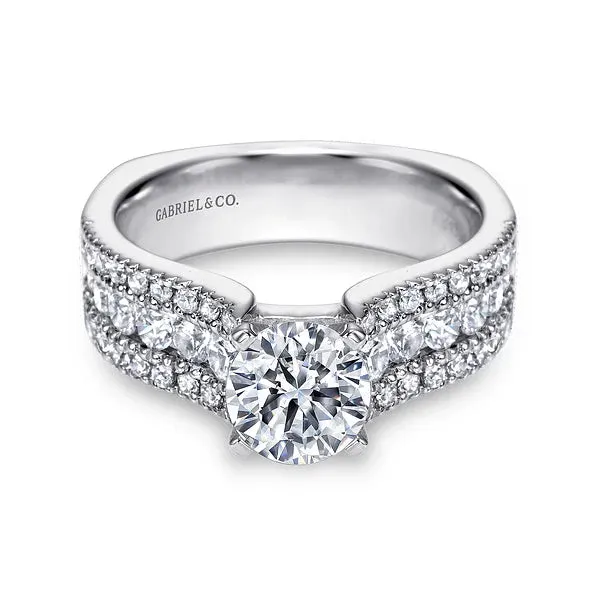 Three Tier Round Diamond Engagement Ring Mounting