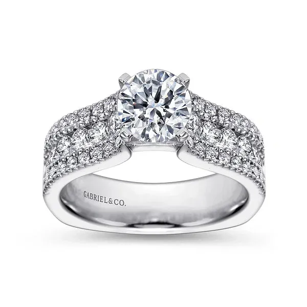 Three Tier Round Diamond Engagement Ring Mounting