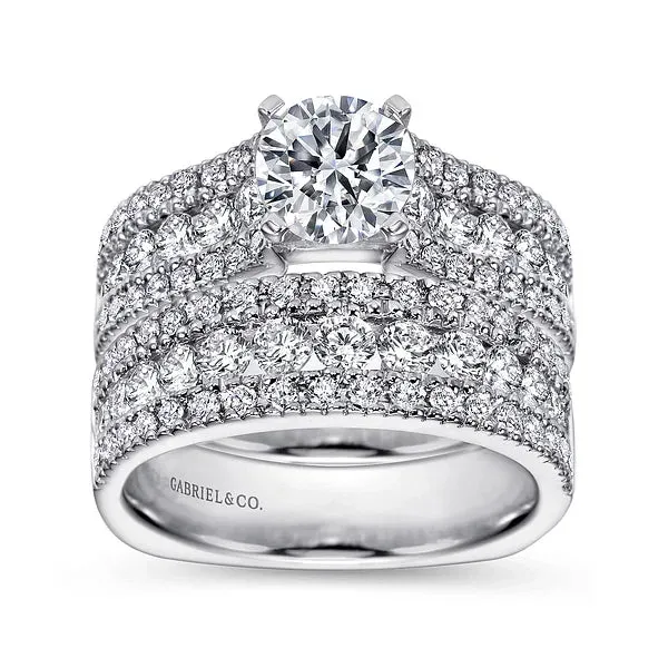 Three Tier Round Diamond Engagement Ring Mounting