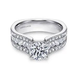 Three Tier Round Diamond Engagement Ring Mounting