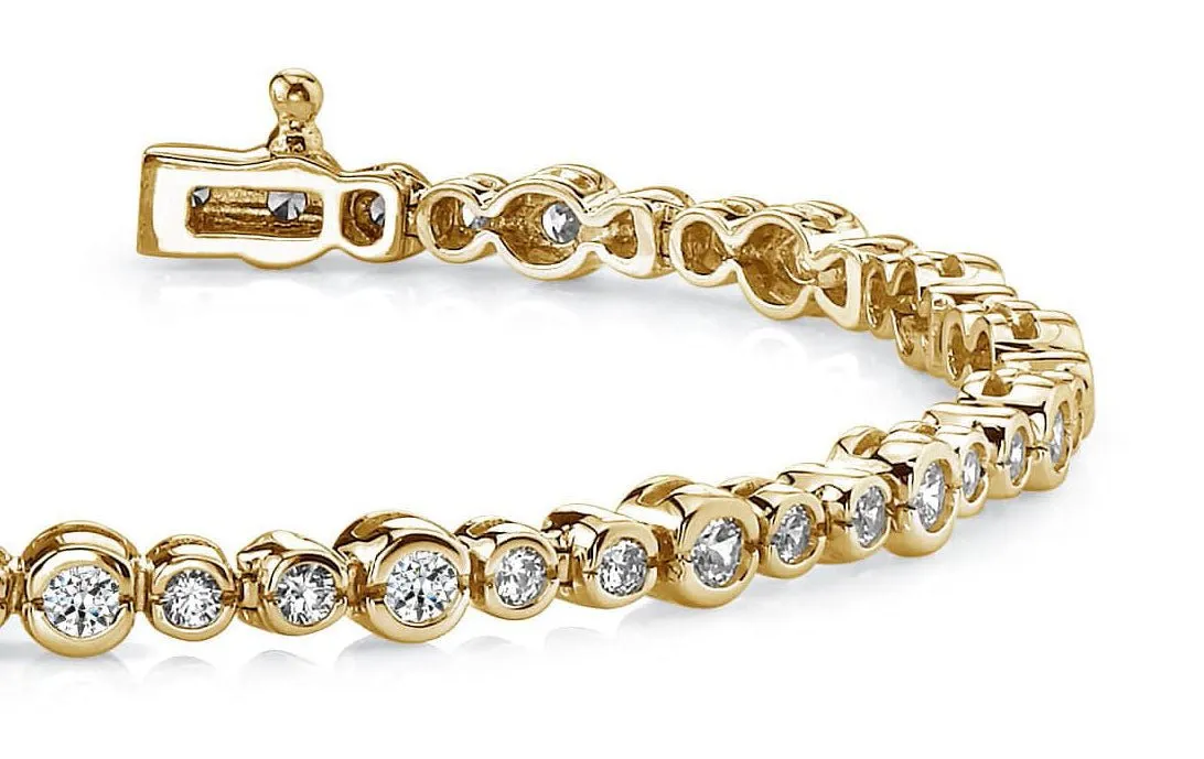 Timeless Half Bezel Lab-Grown Diamond Bracelet with 4.06 ct.(finished) 2.6mm, 3.5mm