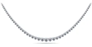 Timeless Three Prong Diamond Tennis Diamond Necklace with 9.05 ct.(finished)