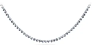 Timeless Three Prong Riviera Diamond Tennis Diamond Necklace with 22.02 ct.(finished) 3.9mm
