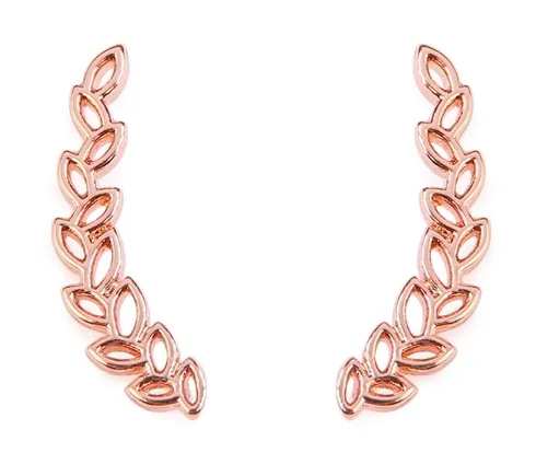 Tiny Leaf Crawler Earrings