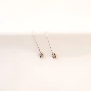 Tiny Stepping Stone in Sterling - Earrings