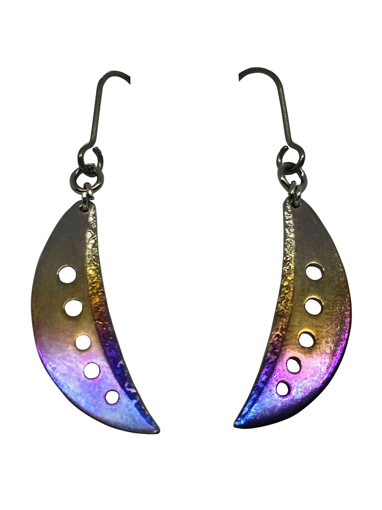 Titanium earrings - CRESCENT MOON model