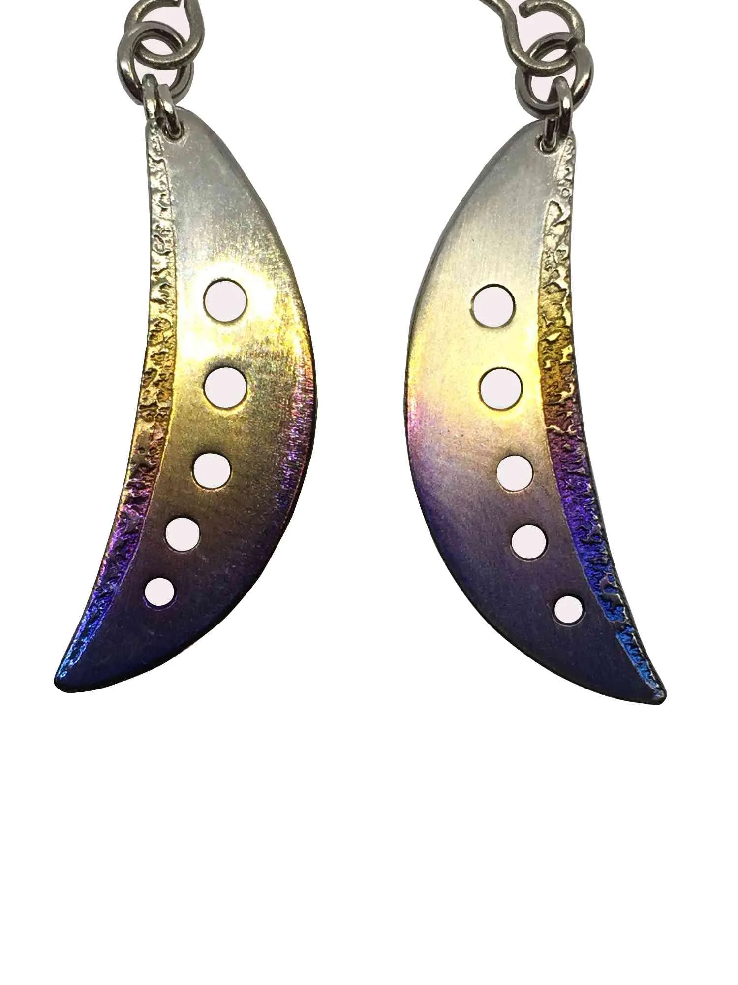 Titanium earrings - CRESCENT MOON model