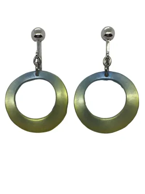 Titanium earrings - GREEN RING model