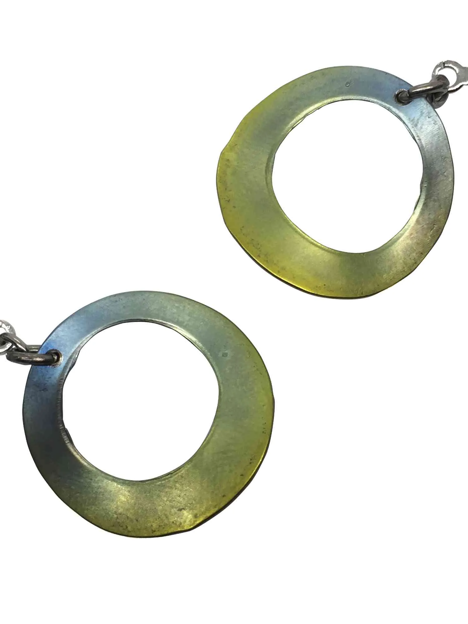 Titanium earrings - GREEN RING model