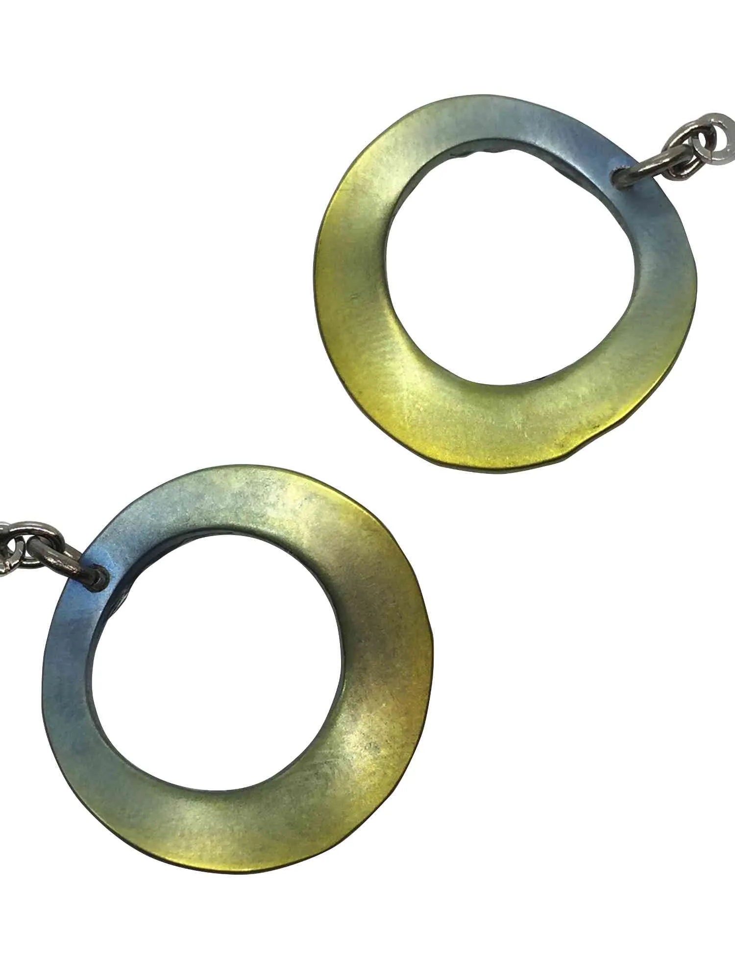 Titanium earrings - GREEN RING model