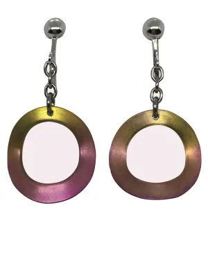 Titanium earrings - PINK RING model