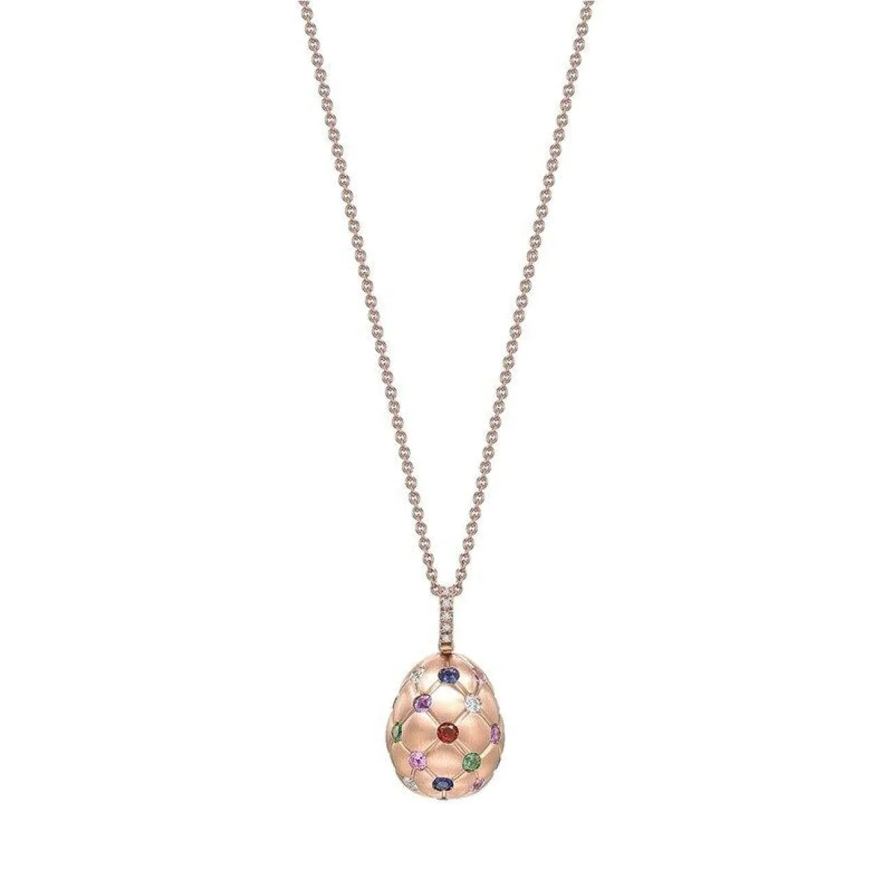 Treillage Multi-coloured Rose Gold Pendant