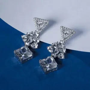 Triangular Bliss CZ Silver Dangler