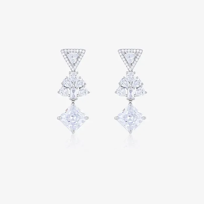 Triangular Bliss CZ Silver Dangler