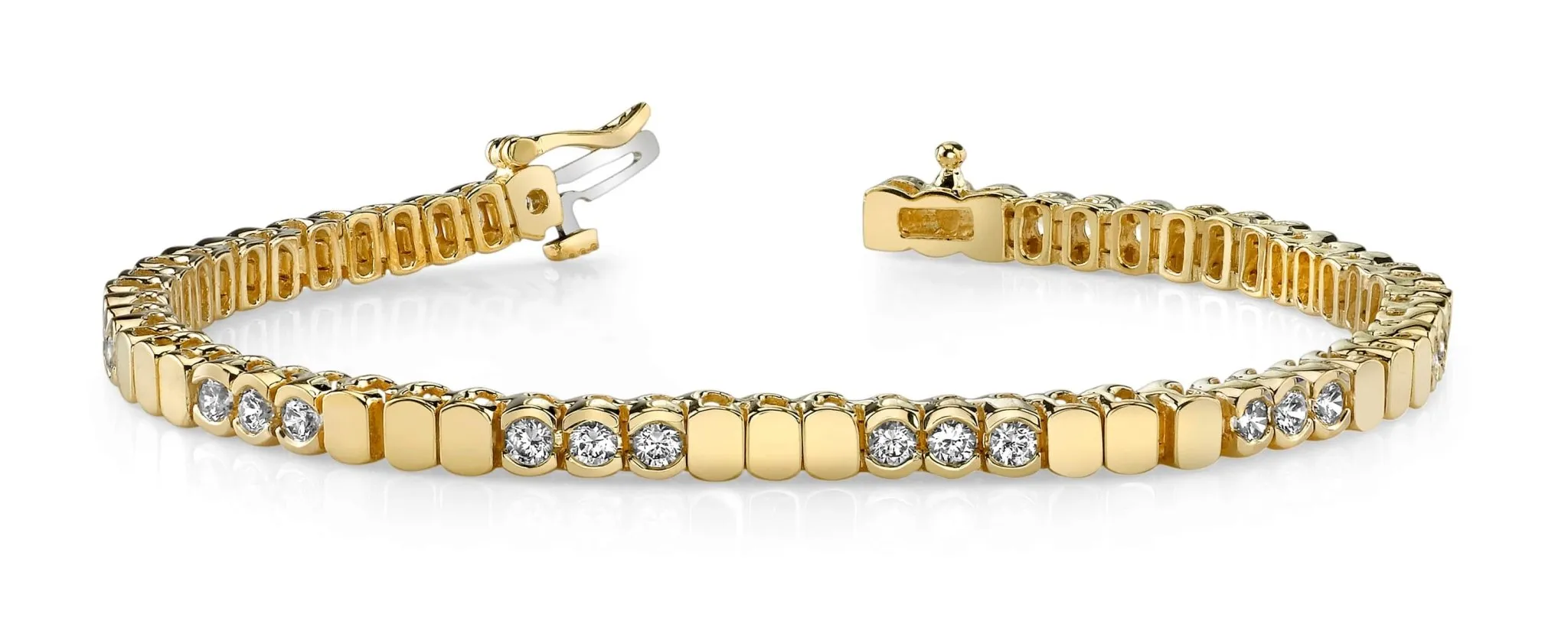 Triple Bezel Diamond Bracelet with 0.99 ct.(finished) 2.0mm