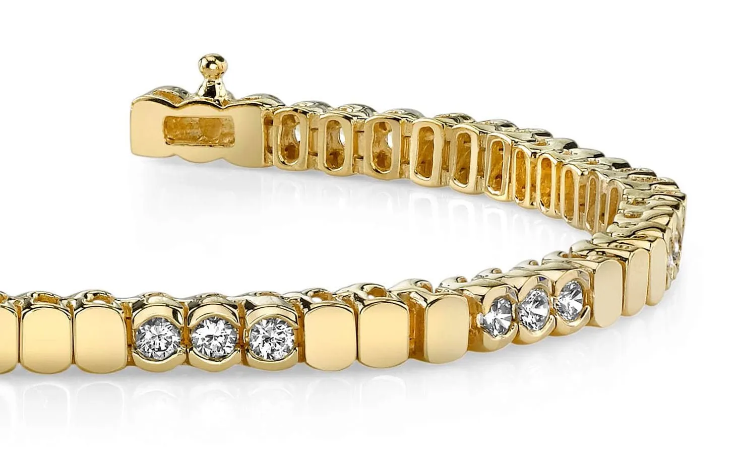 Triple Bezel Diamond Bracelet with 0.99 ct.(finished) 2.0mm