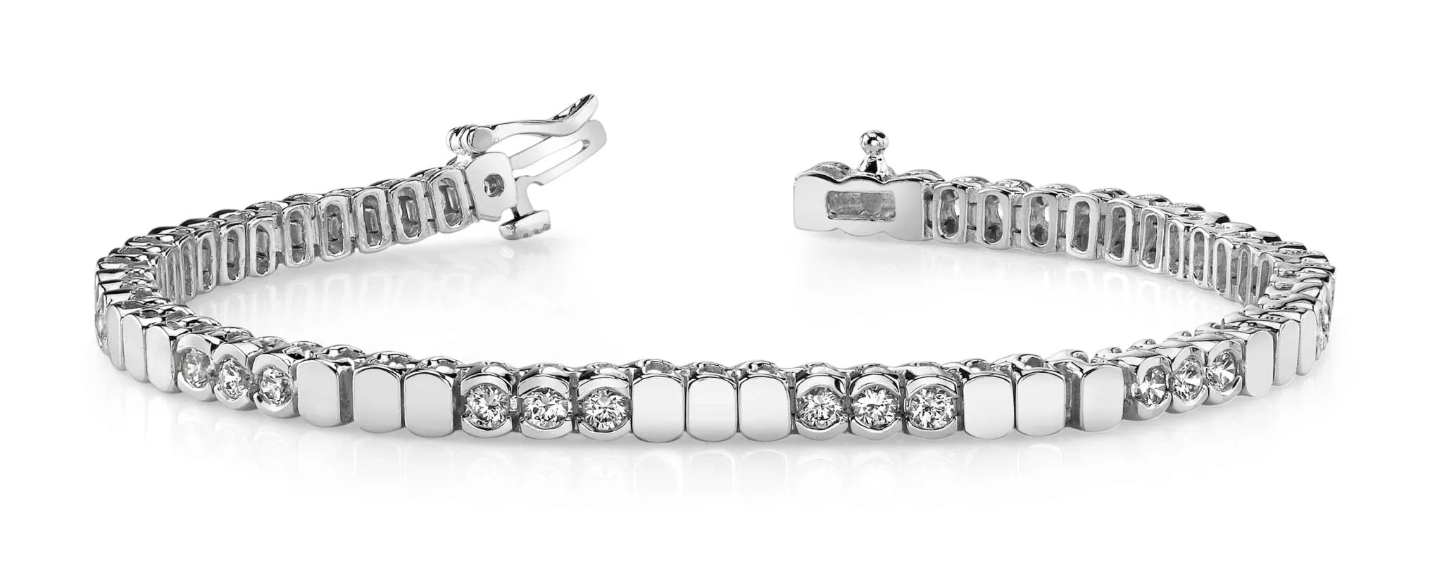 Triple Bezel Diamond Bracelet with 0.99 ct.(finished) 2.0mm