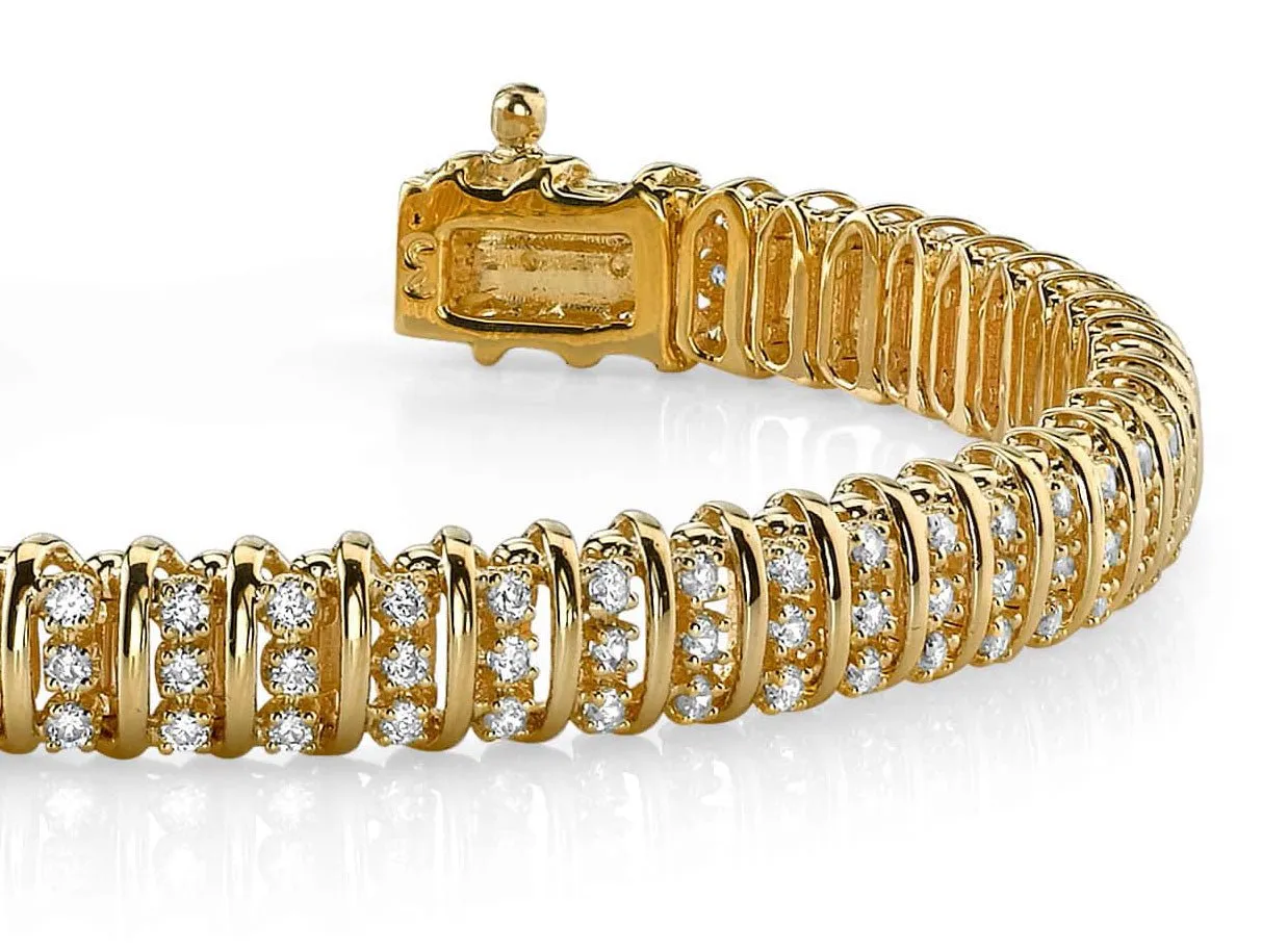 Triple Illusion Diamond Bracelet with 1.91 ct.(finished) 1.2mm