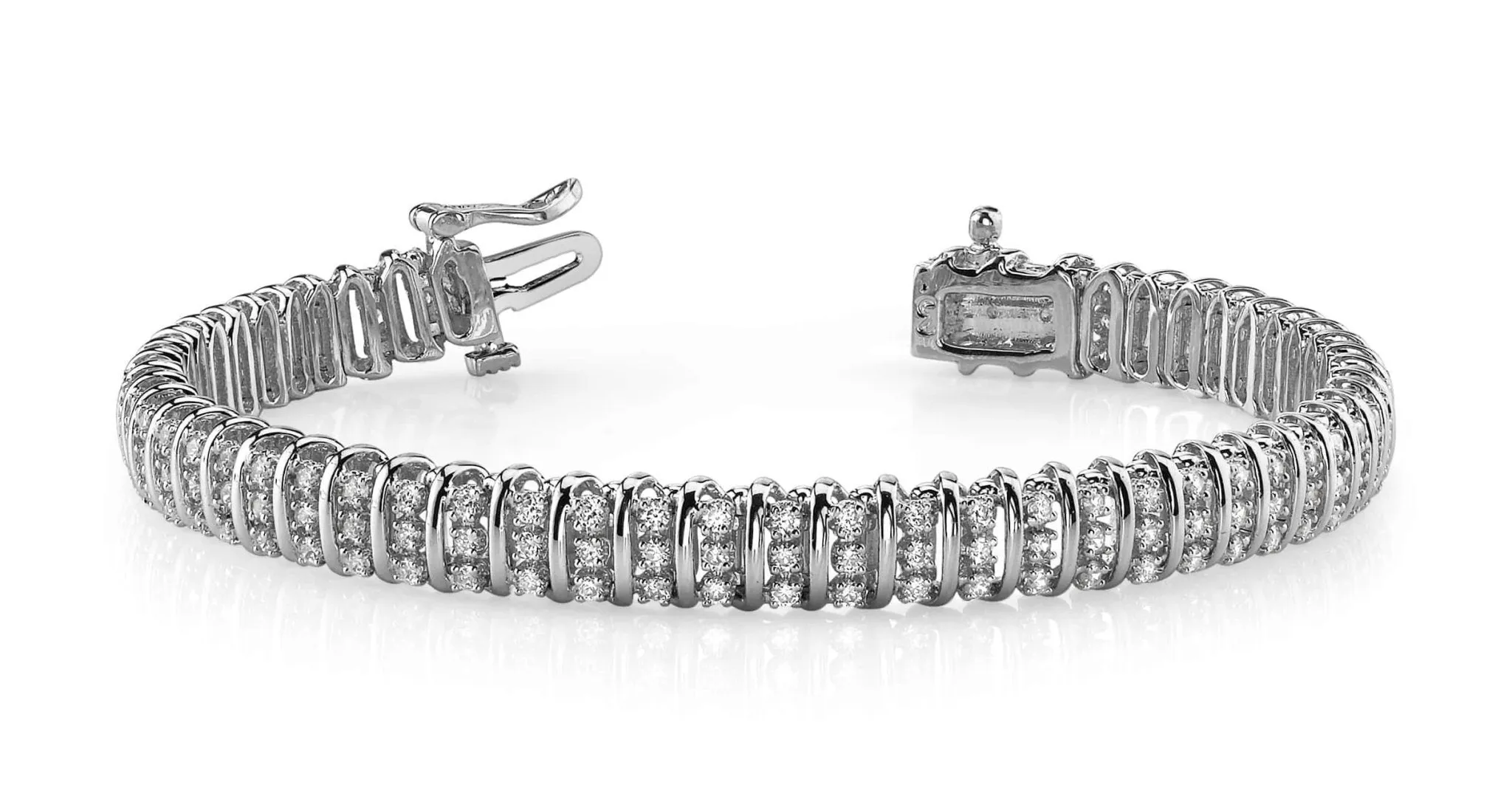 Triple Illusion Diamond Bracelet with 1.91 ct.(finished) 1.2mm
