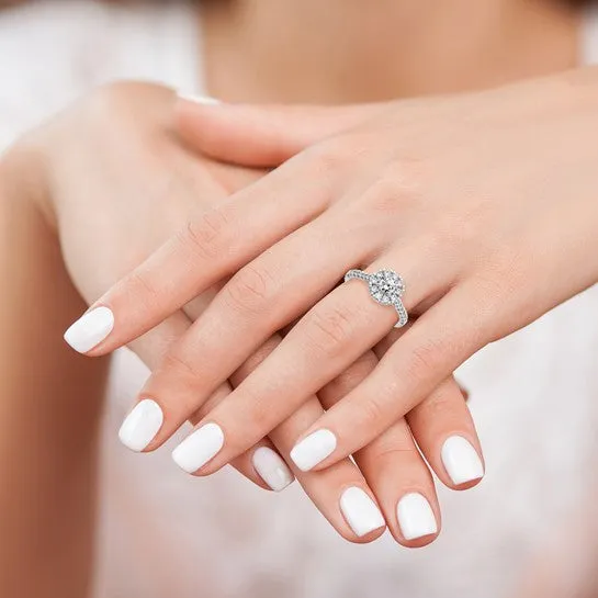 True Origin 1 carat Lab Grown Diamond Halo Engagement Ring